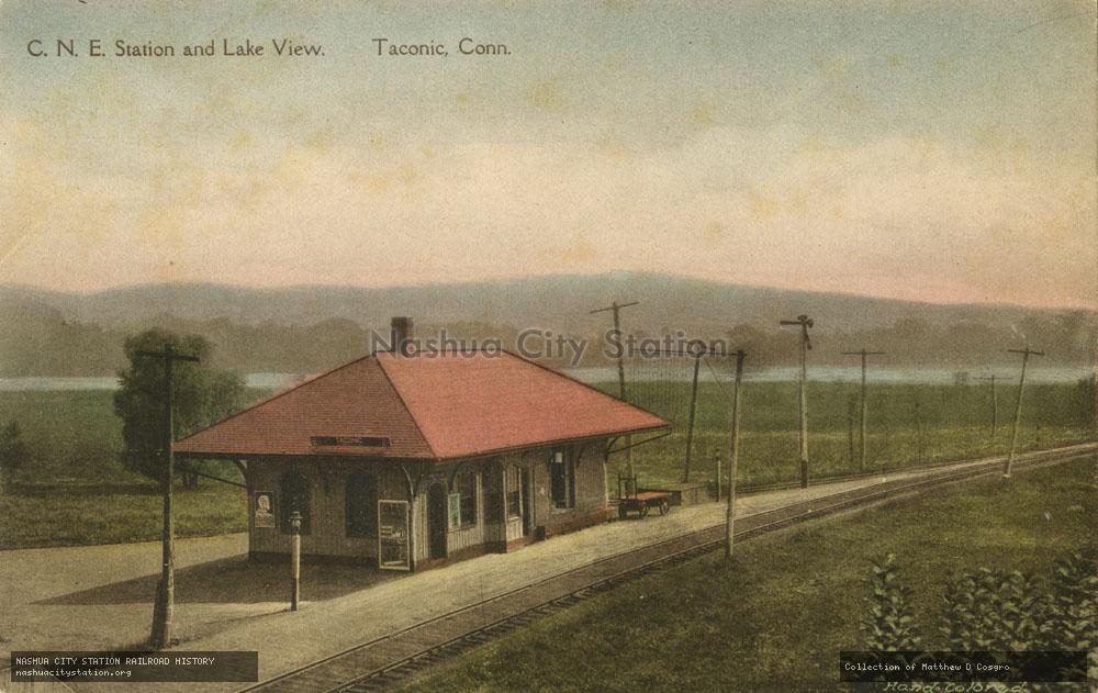 Postcard: Central New England Station and Lake View, Taconic, Connecticut